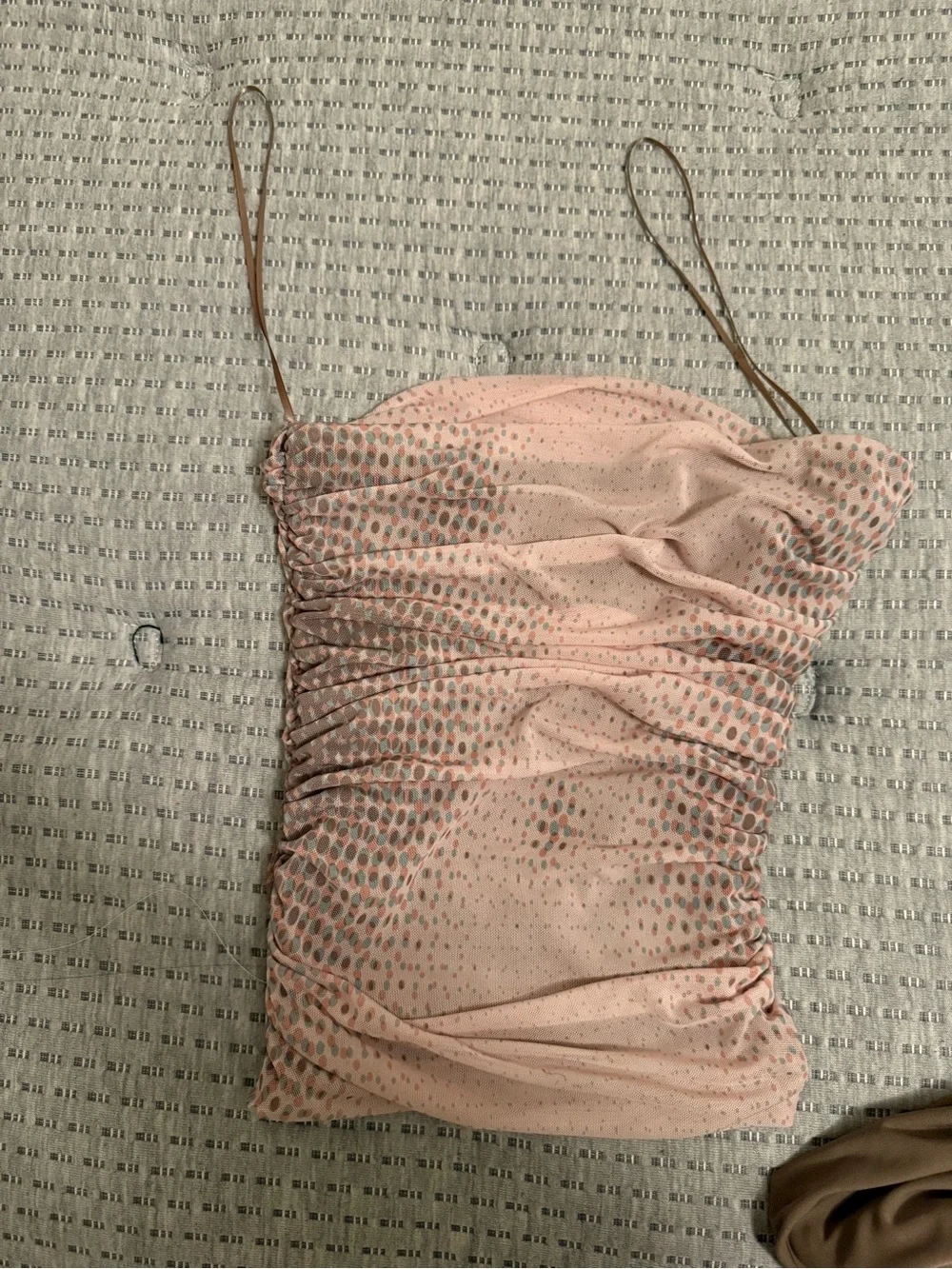 AFRM Pale Blush Two-Piece Mesh Maxi Set